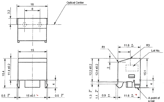 光電傳感器（光學(xué)傳感器）ON-171-A8尺寸規(guī)格