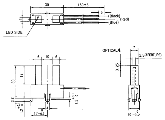 光電傳感器（光學(xué)傳感器）OJ-5402尺寸規(guī)格