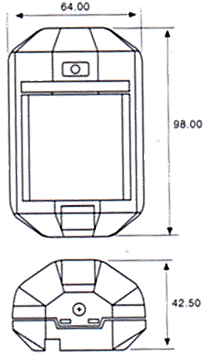 紅外線檢測(cè)器（防盜報(bào)警器/紅外線報(bào)警器）XP-40尺寸規(guī)格